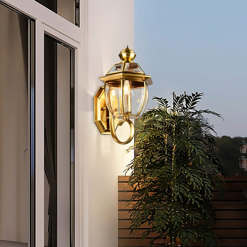 Antique Brass Retro Outdoor Wall Light