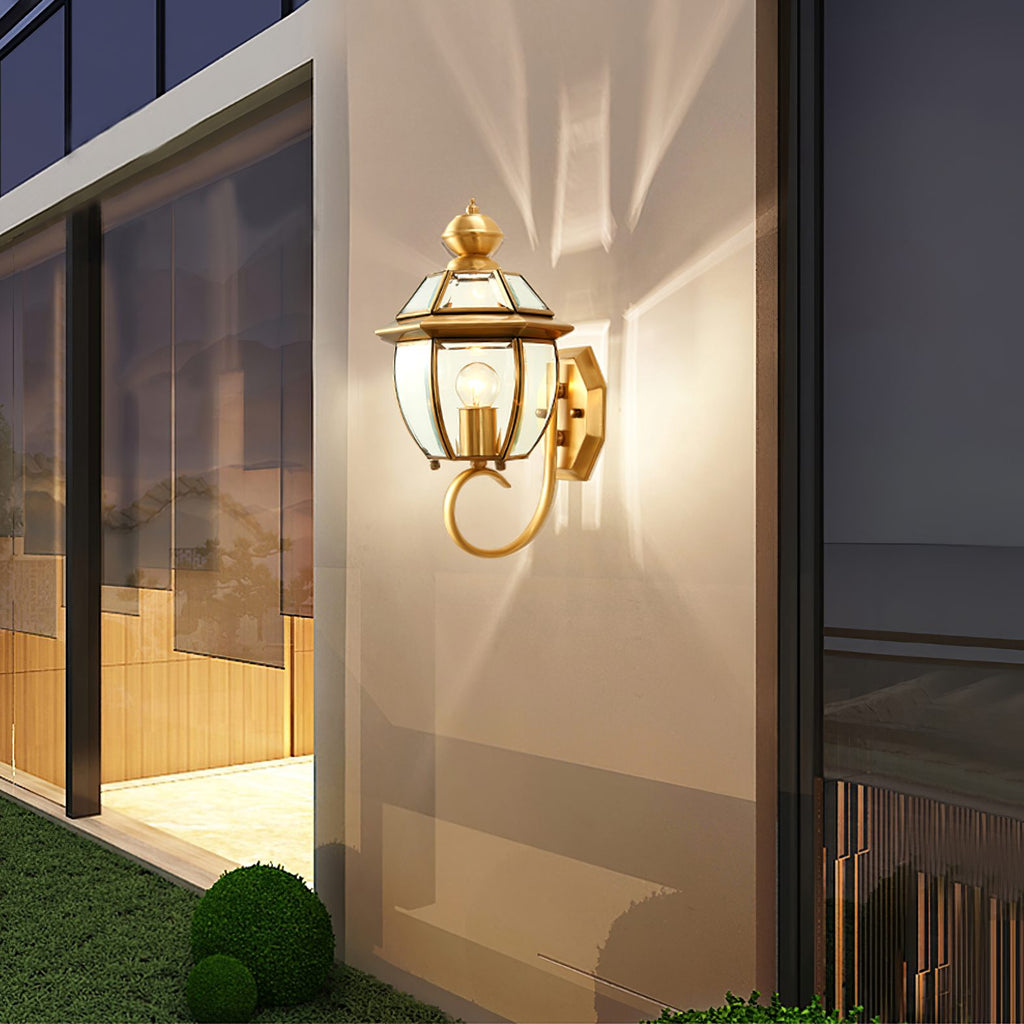 Antique Brass Retro Outdoor Wall Light