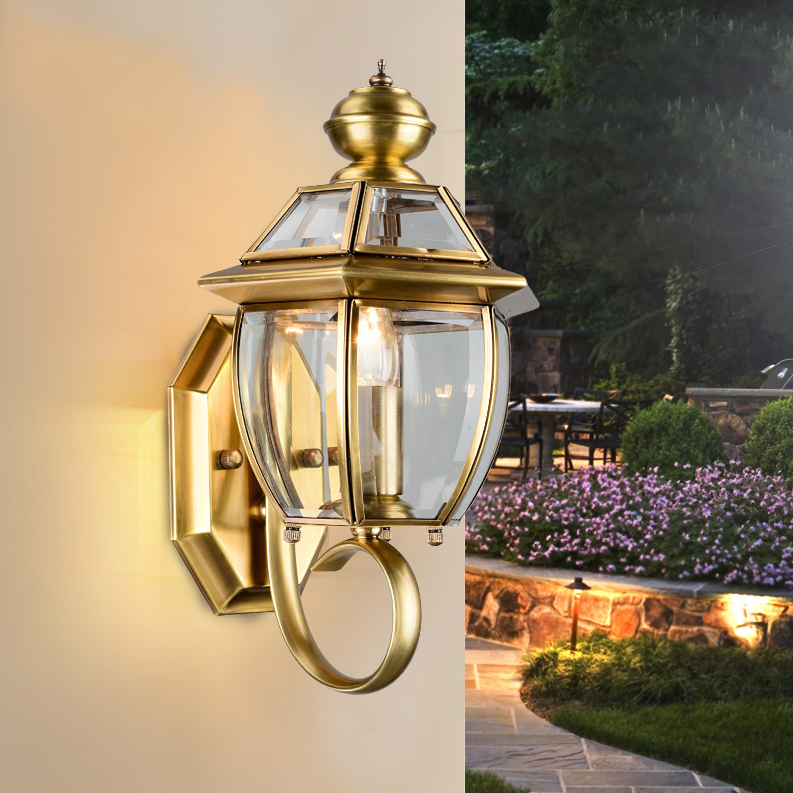 Antique Brass Retro Outdoor Wall Light