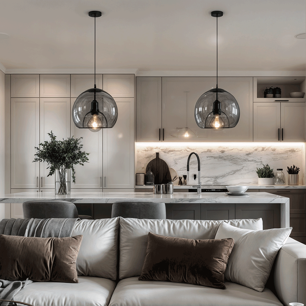 Nordic Minimalist Glass Stone LED Pendant Light
