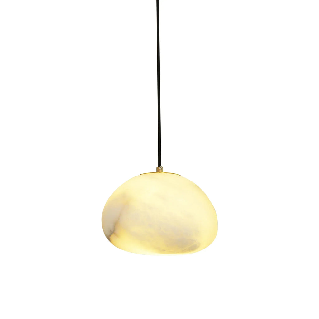 Living Sculpture Alabaster Brass Pendant Light
