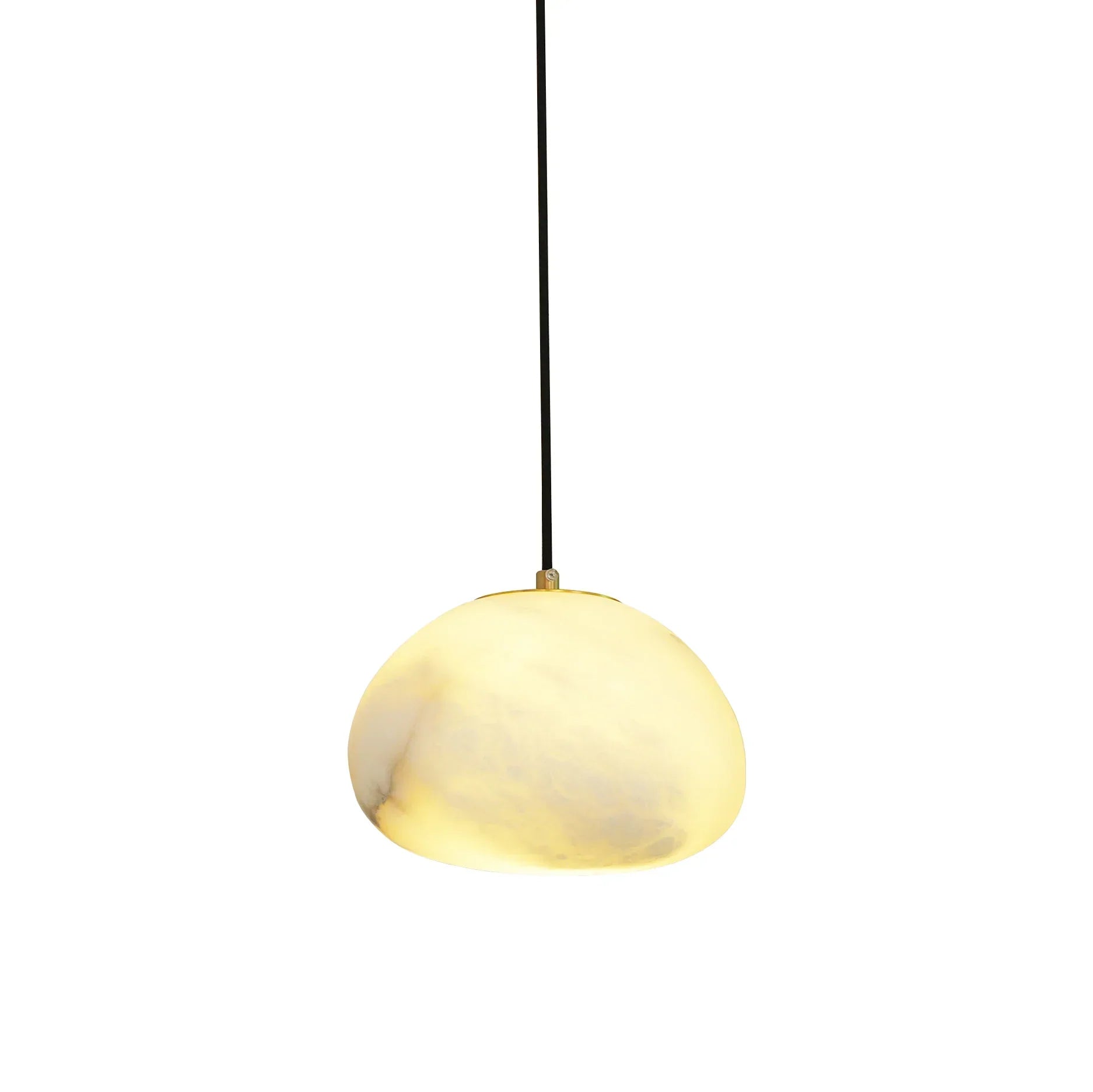 Living Sculpture Alabaster Brass Pendant Light