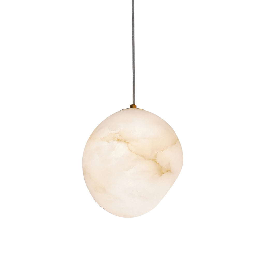 Living Sculpture Alabaster Brass Pendant Light