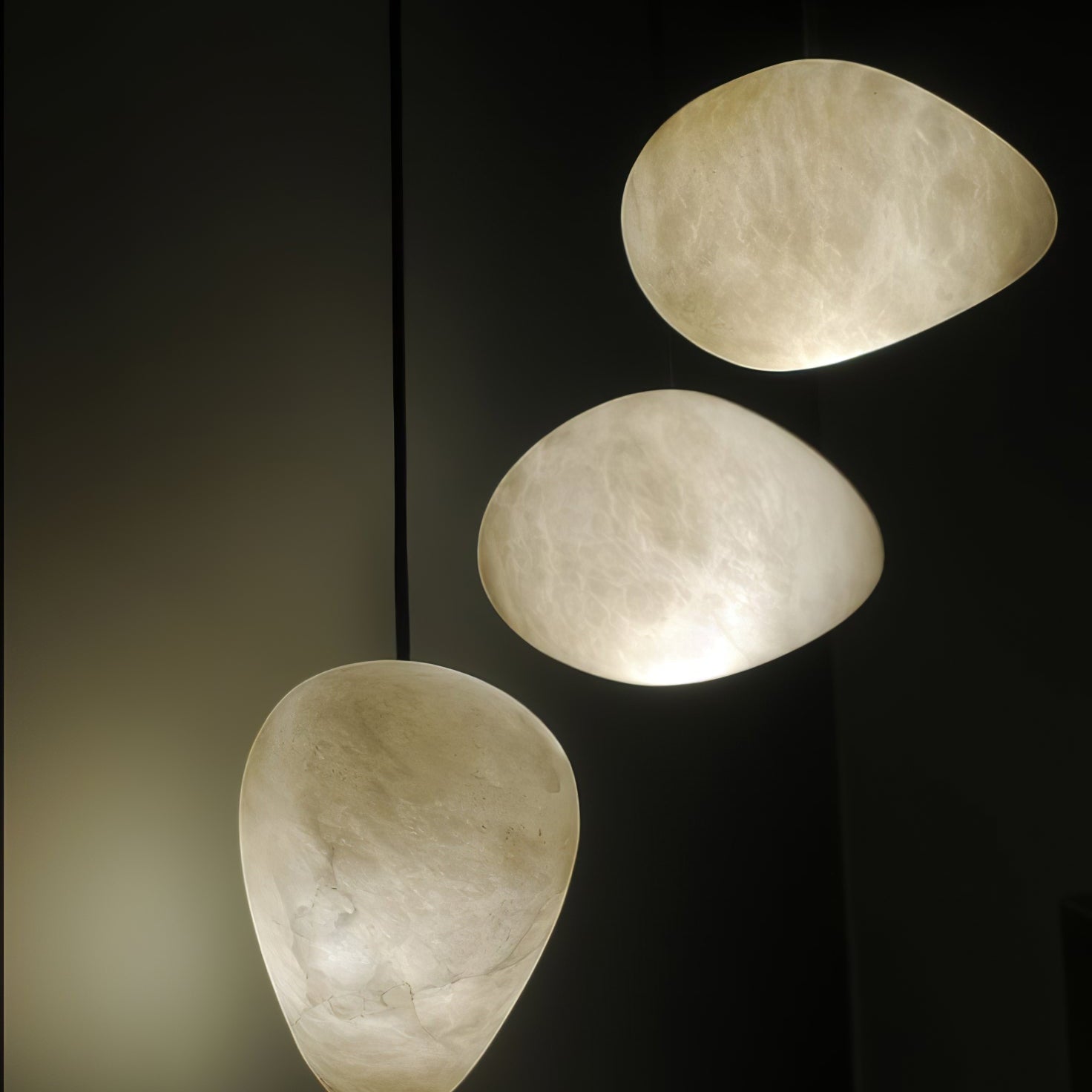 Living Sculpture Alabaster Brass Pendant Light