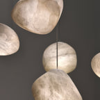 Living Sculpture Alabaster Brass Pendant Light