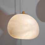 Living Sculpture Alabaster Brass Pendant Light