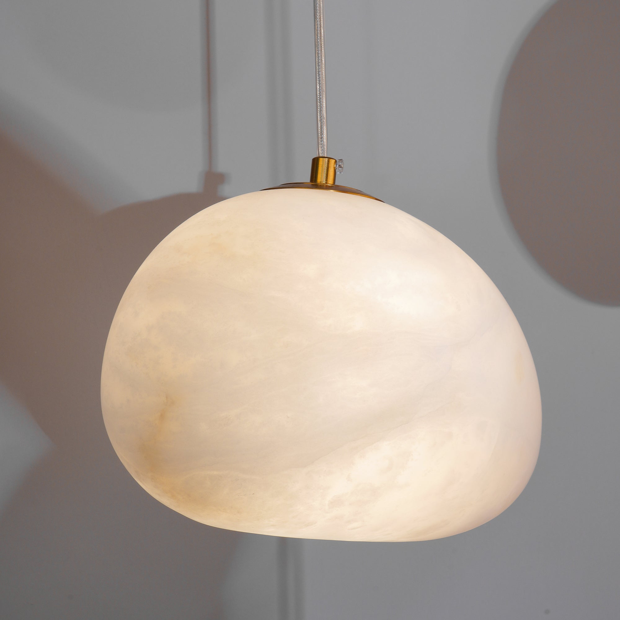 Living Sculpture Alabaster Brass Pendant Light