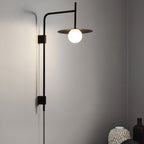 Ayumi Japandi Frosted Glass Minimalist Metal Wall Lamp
