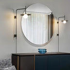 Ayumi Japandi Frosted Glass Minimalist Metal Wall Lamp