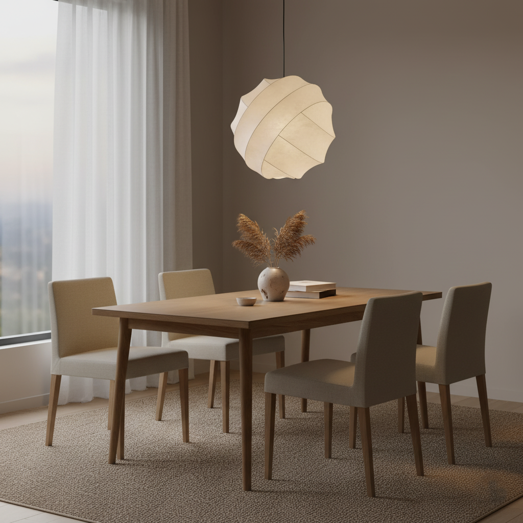 Wabi Sabi Silk Ball Japandi Pendant Light
