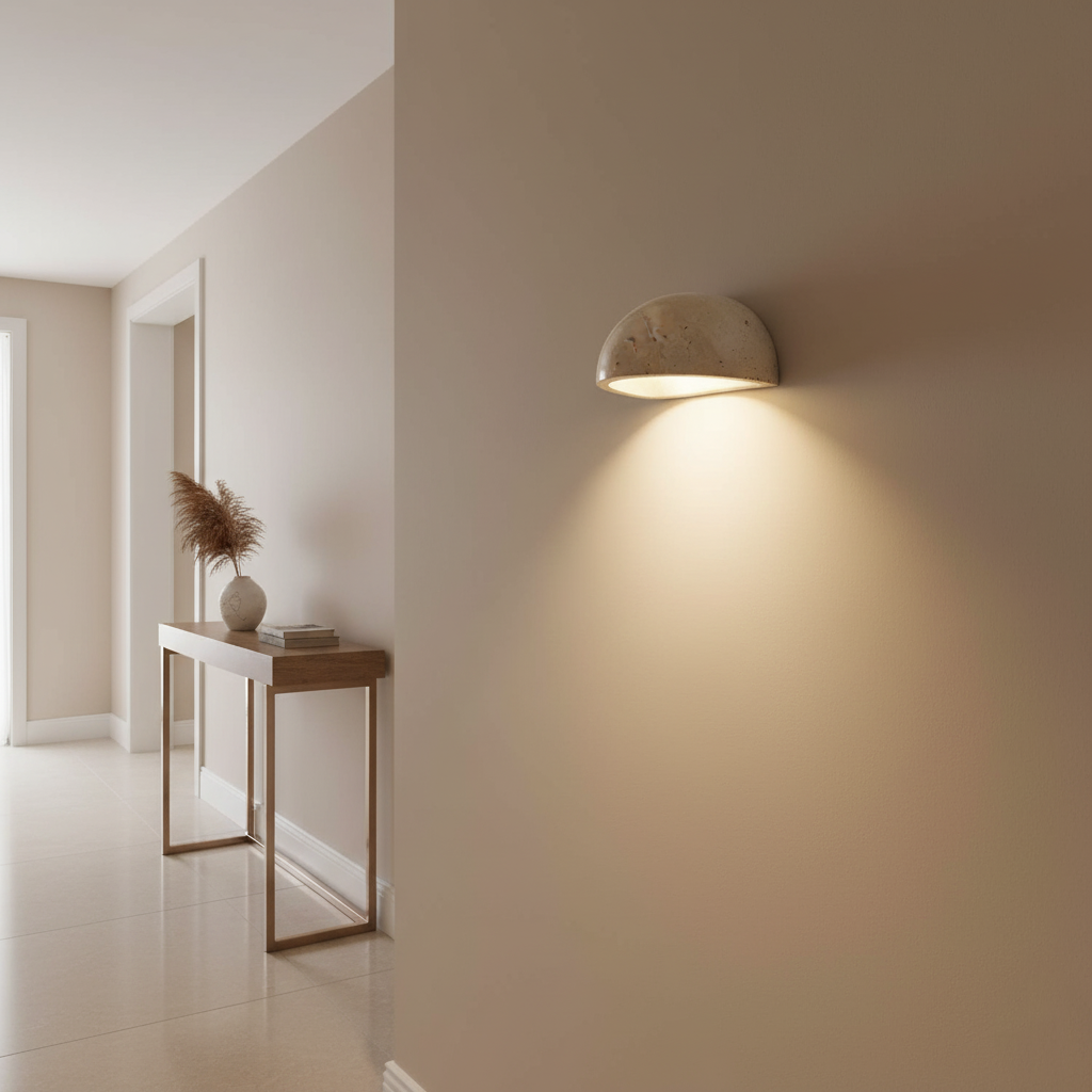 Travertine Nordic Semicircular Wall Light