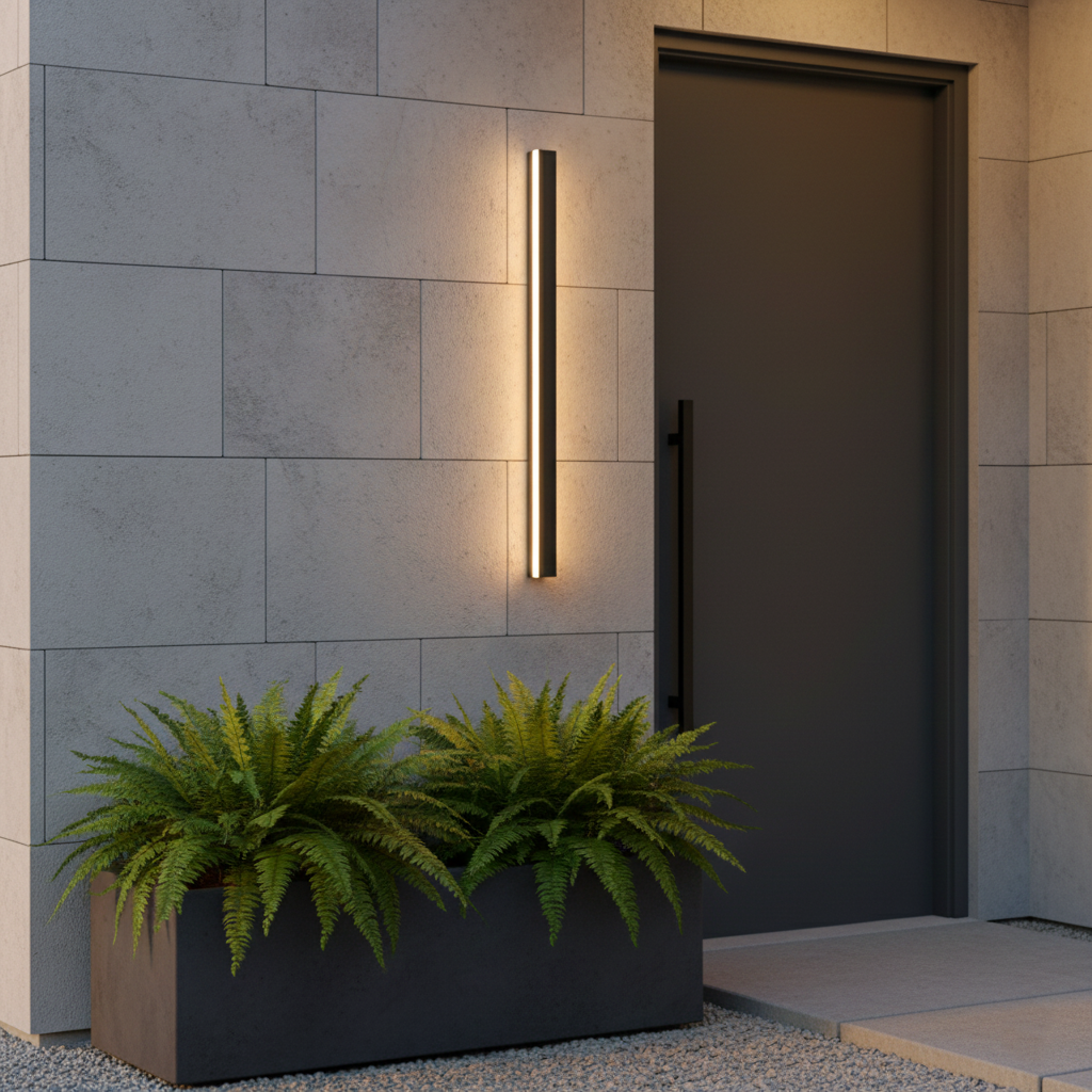 Edge Smooth Minimalist Linear Metal Outdoor Wall Lamp