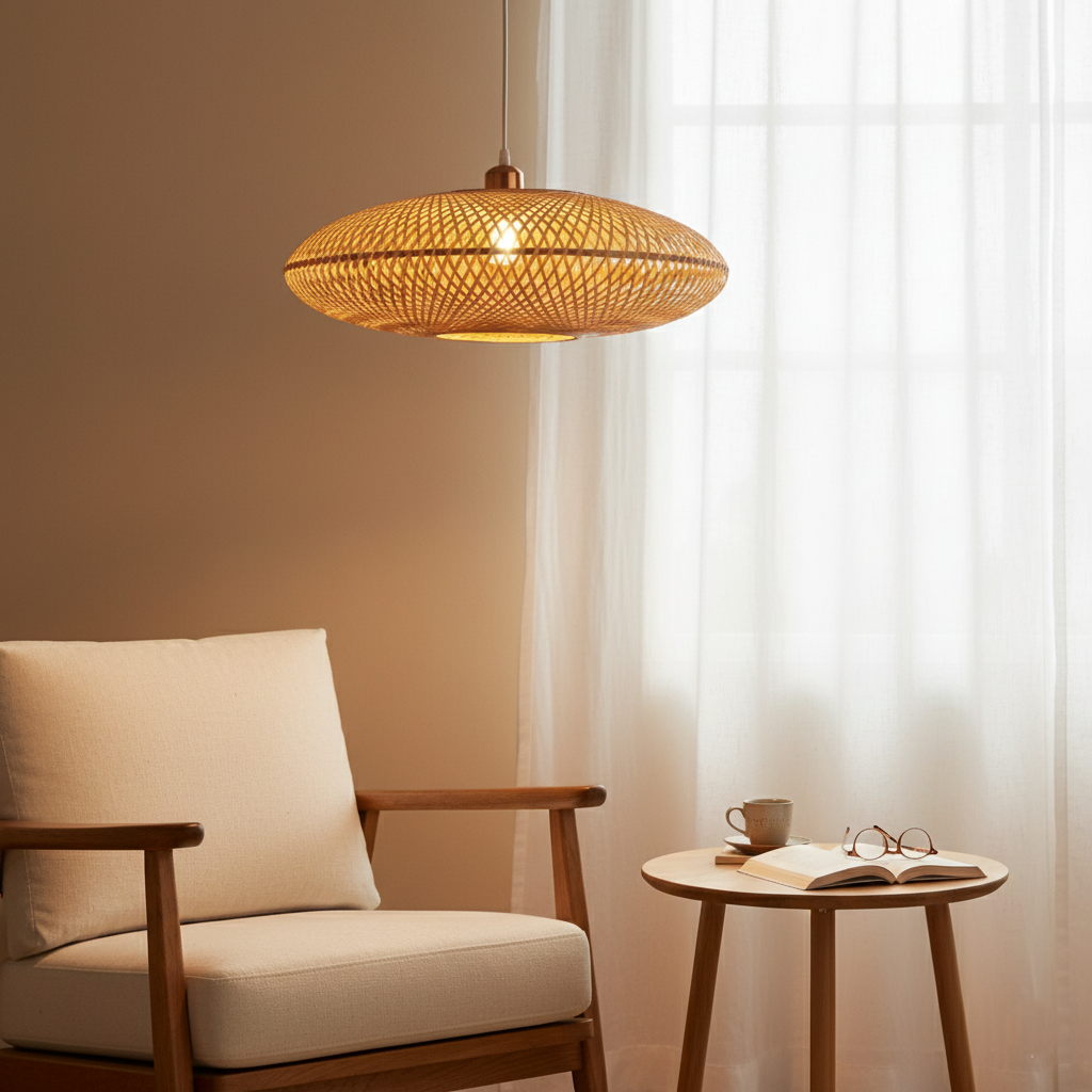 Treasure of the Dawn Bamboo Rattan Pendant Light