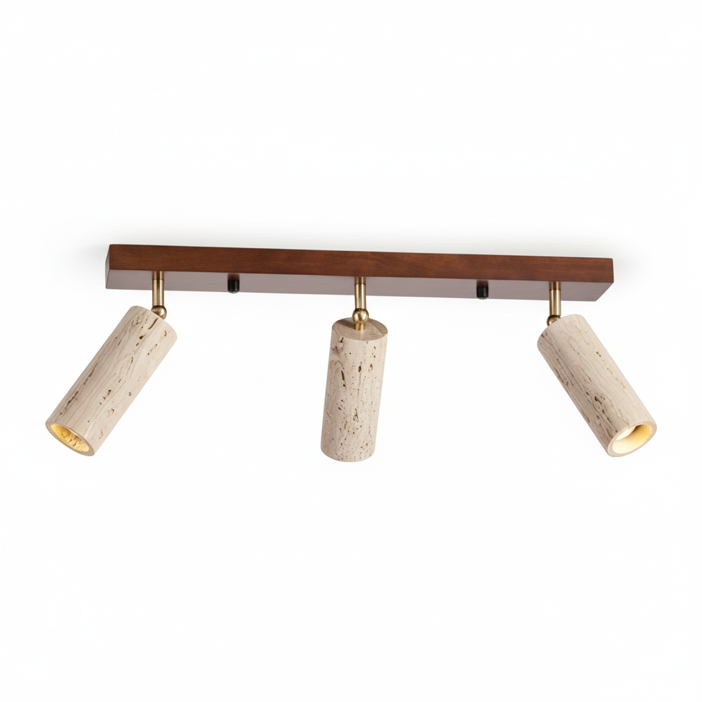 Travertine 3 Heads Ceiling Light Fixtures