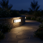 Modern Minimalist Rectangular Acrylic Sensor Solar IP65 Waterproof Outdoor Wall Light