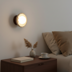 Boho Style Bowl-Shaped Natural Travertine Wall Light