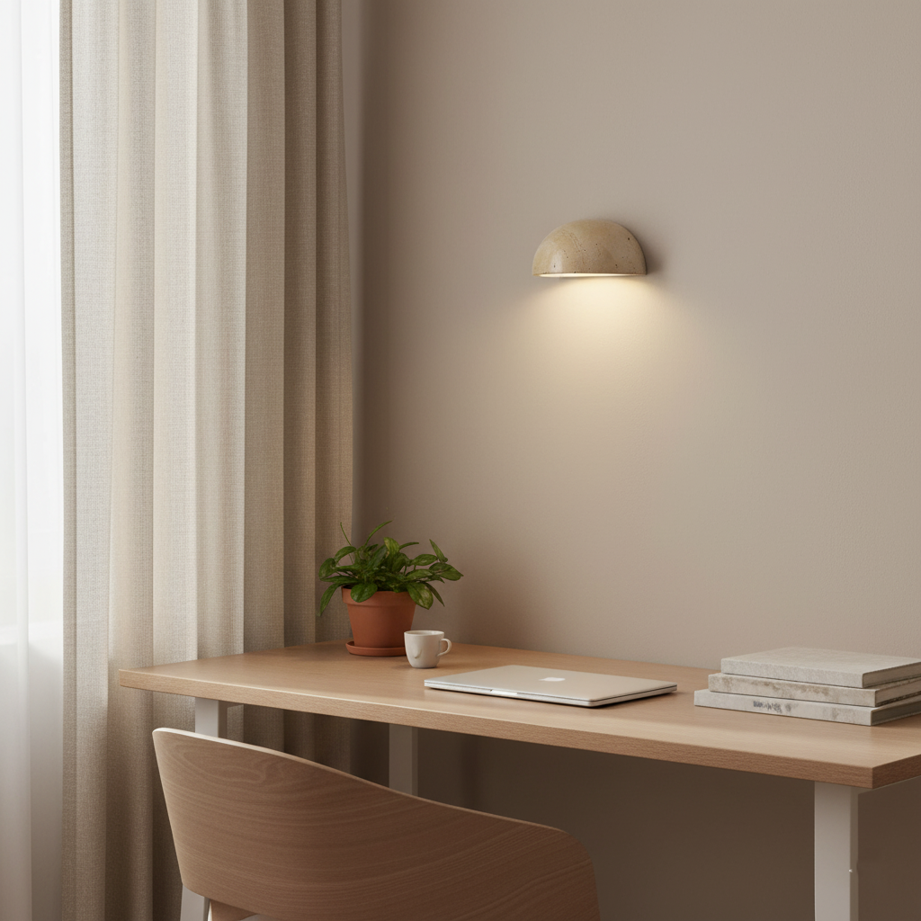 Travertine Nordic Semicircular Wall Light