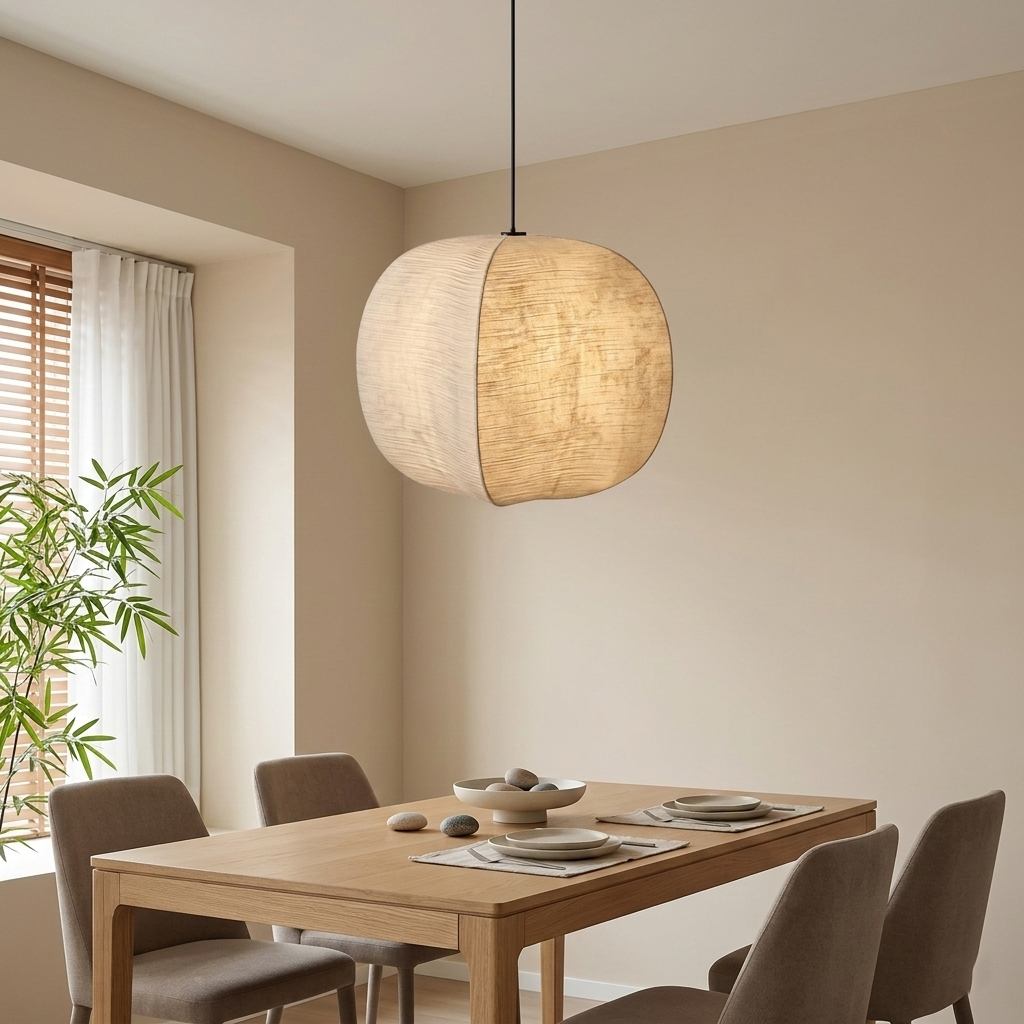 Zen Harmony Japandi Fabric Pendant Light