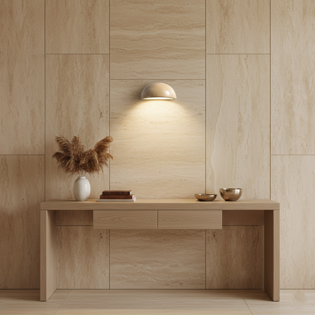 Travertine Nordic Semicircular Wall Light