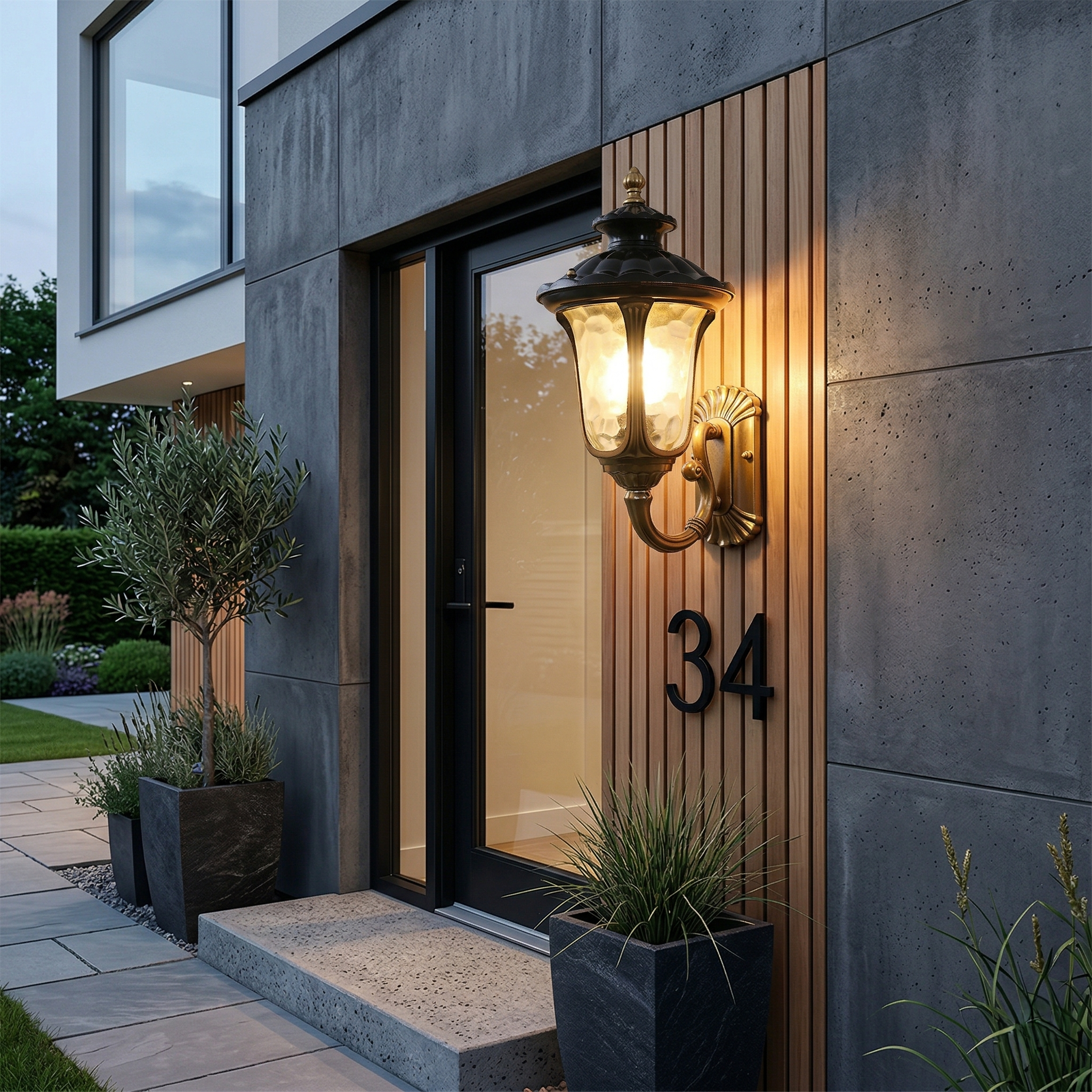 Velar Retro Frosted Glass Outdoor Wall Light