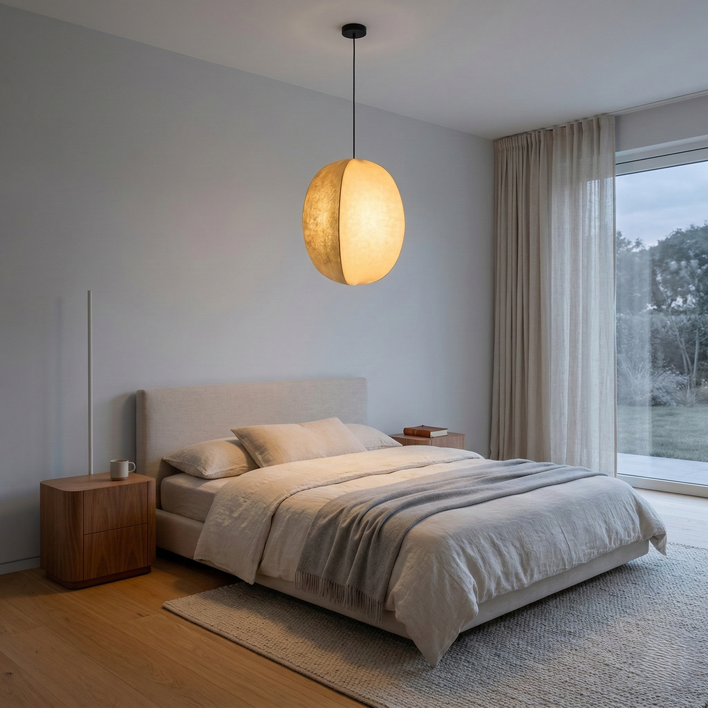Zen Harmony Japandi Fabric Pendant Light