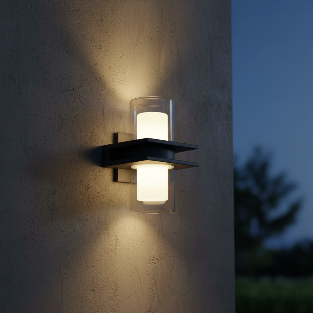 Modern Cylindrical Dual Head IP65 Waterproof Outdoor Light