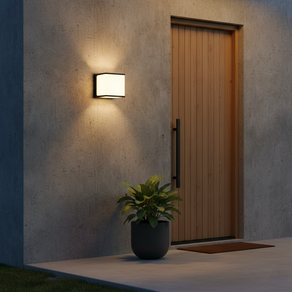 Modern Minimalist Rectangular Acrylic Sensor Solar IP65 Waterproof Outdoor Wall Light