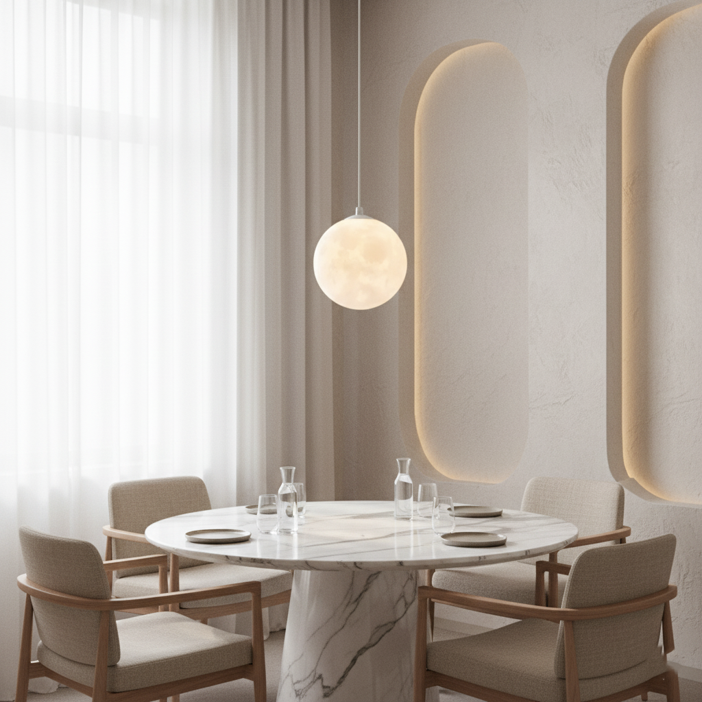 Lunar Glow Modern Glass Pendant Light