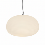 Nordic Modern Ribbed Opal White Globe Glass Pendant Light