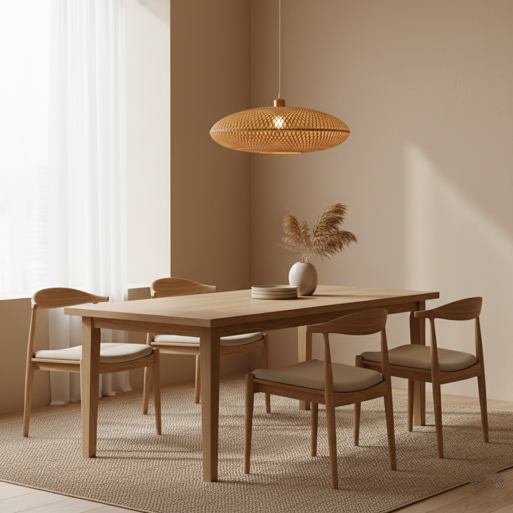 Treasure of the Dawn Bamboo Rattan Pendant Light