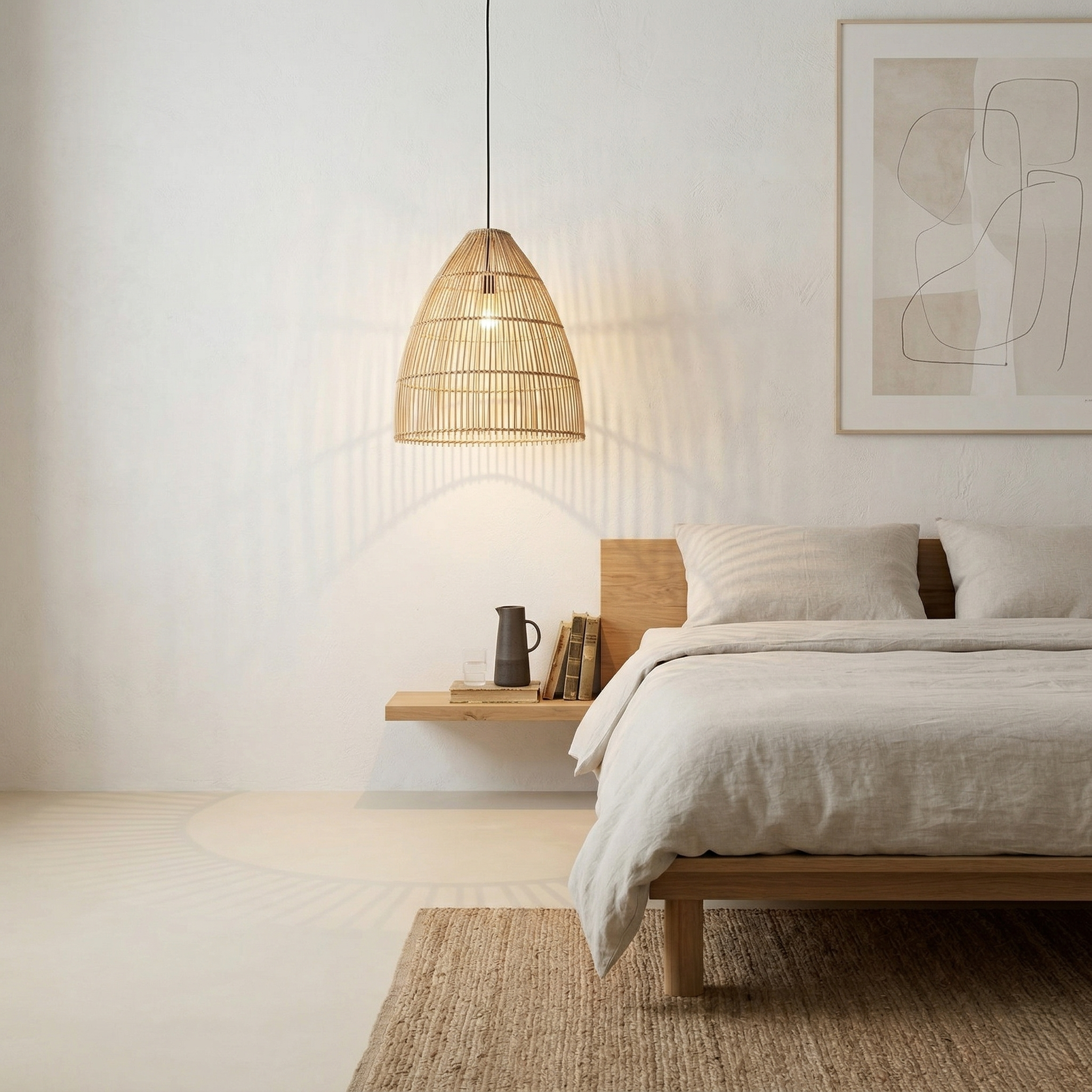 Runa Boho Rattan Pendant Light