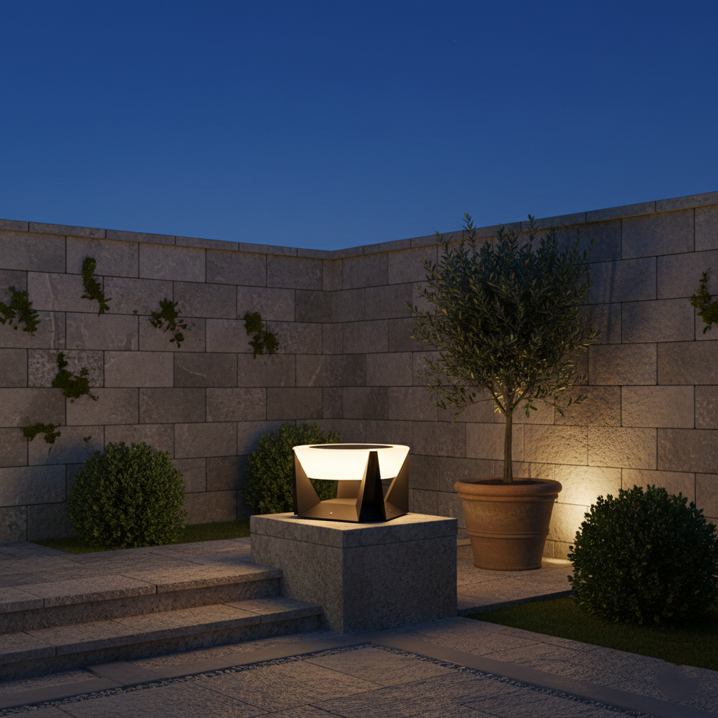 Illuminated Landing Modern Solar Iron Outdoor Lamp