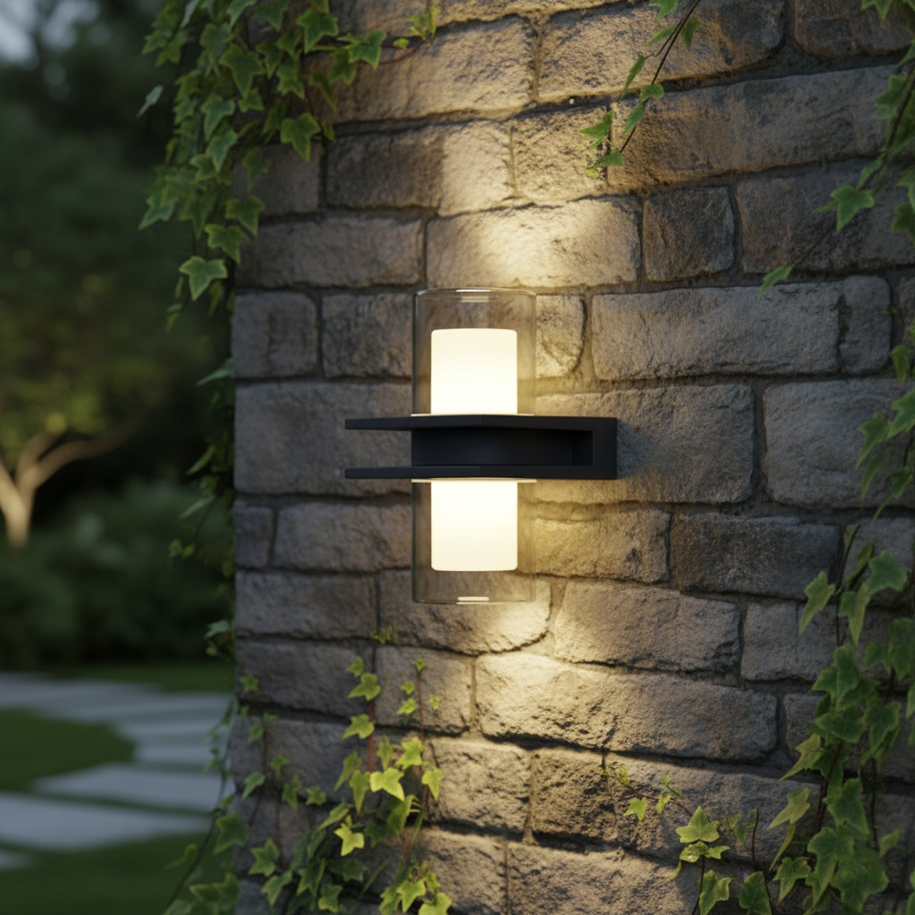 Modern Cylindrical Dual Head IP65 Waterproof Outdoor Light