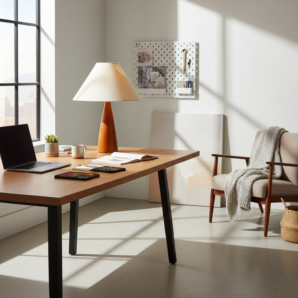 Rowan Retro Solid Wood Table Lamp
