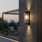 Modern Cylindrical Metal & Glass Outdoor Solar IP65 Waterproof Outdoor Light