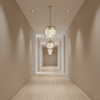 Nordic Green Leaf Pattern Glass Pendant Light