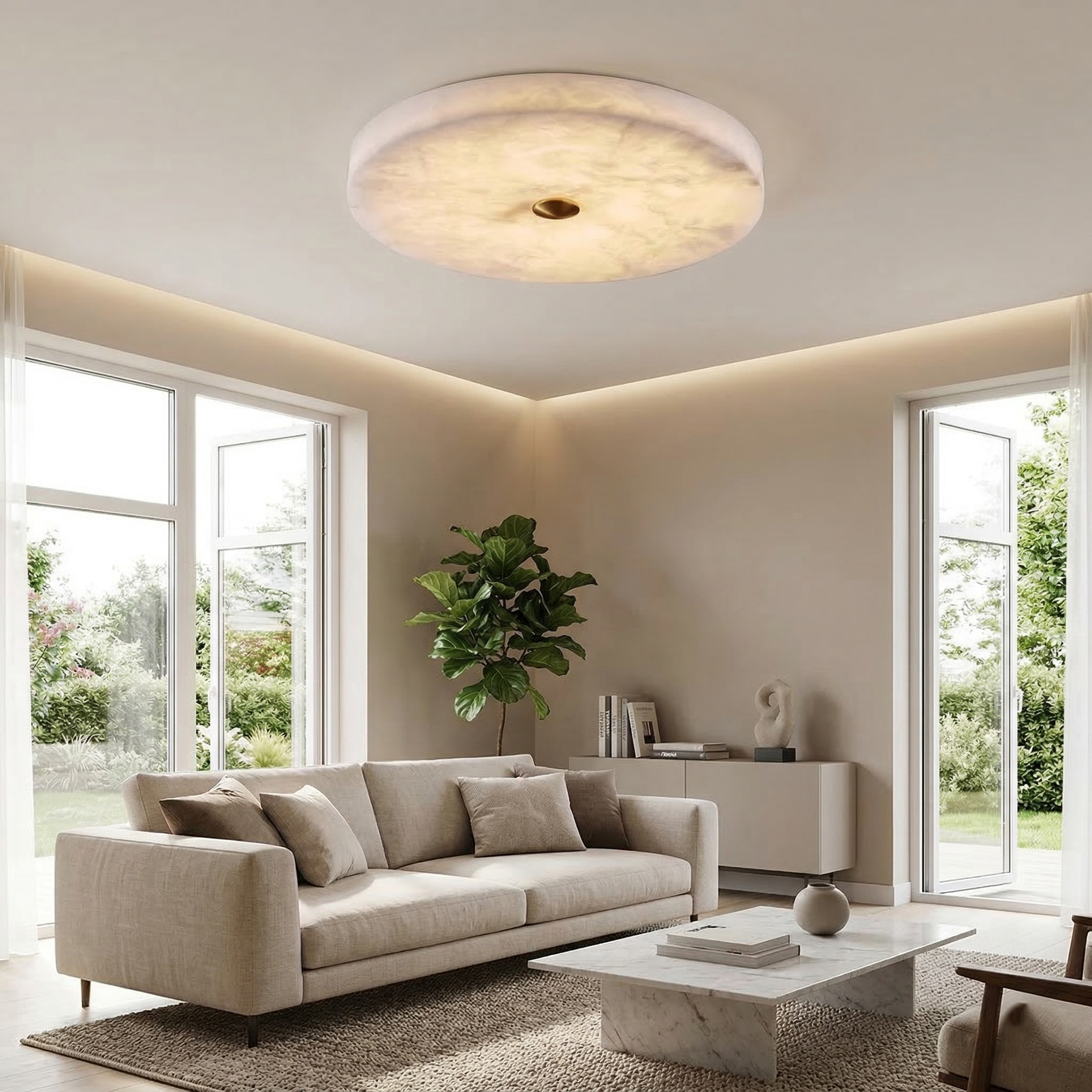 Aurelia Alabaster Marble LED Ceiling Light