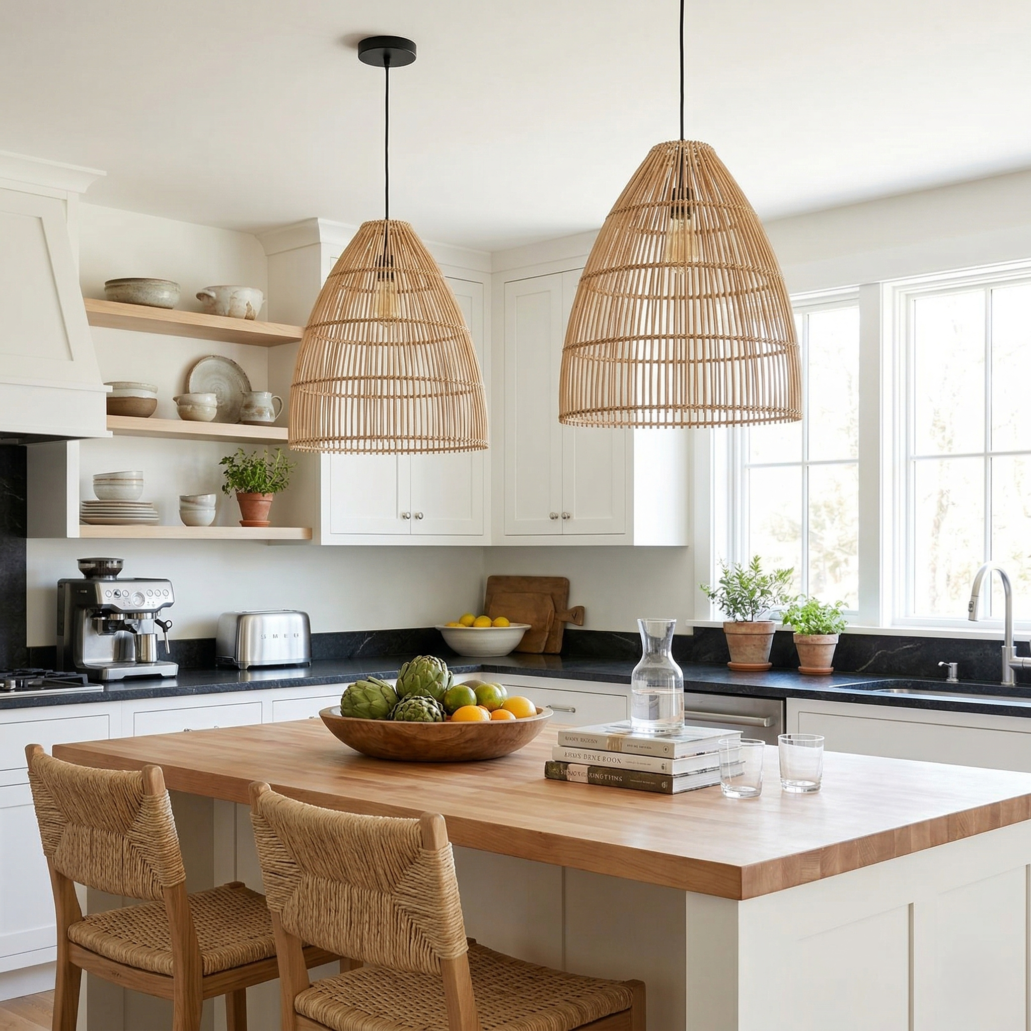 Runa Boho Rattan Pendant Light