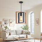 Rowan Wood and Metal Rustic Pendant Light