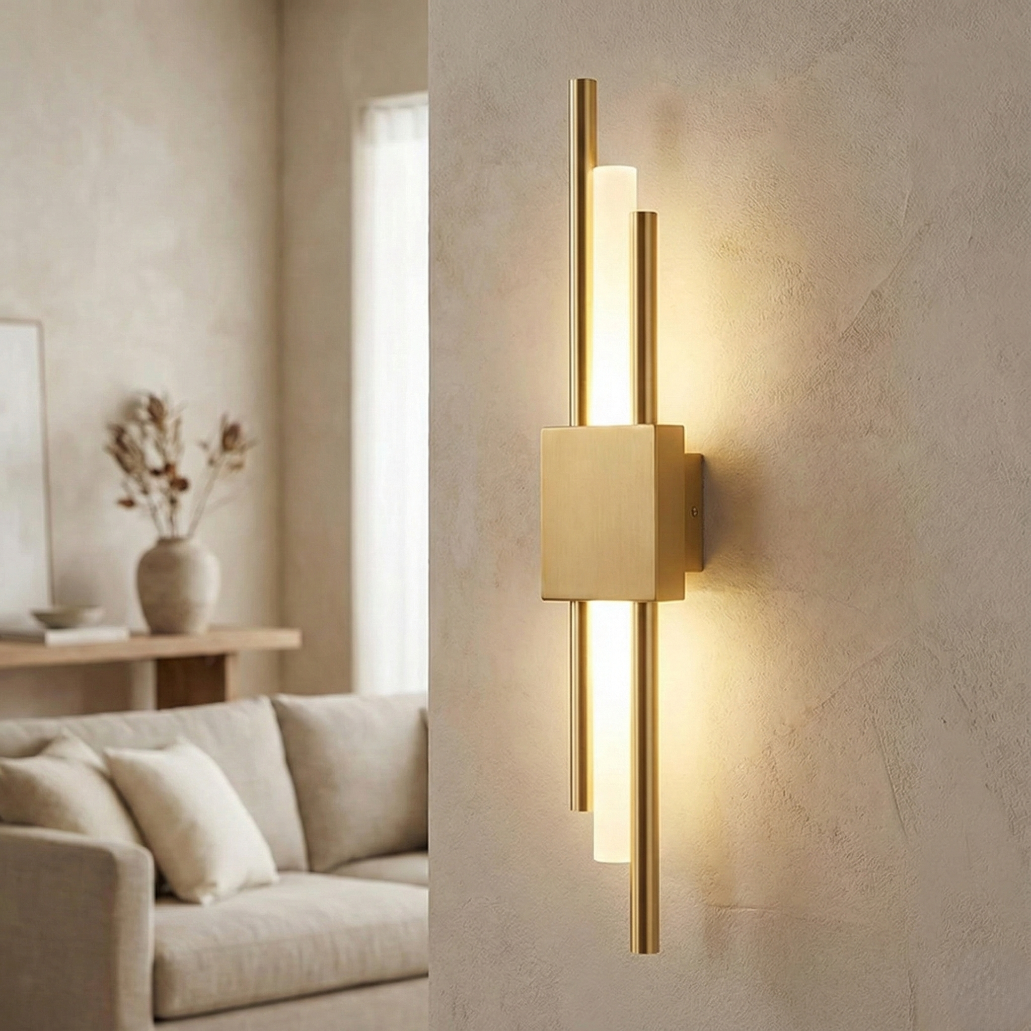 LuminArt - Stylish Black/Gold LED Light