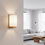 Einar Nordic Wood Glass Wall Lamp