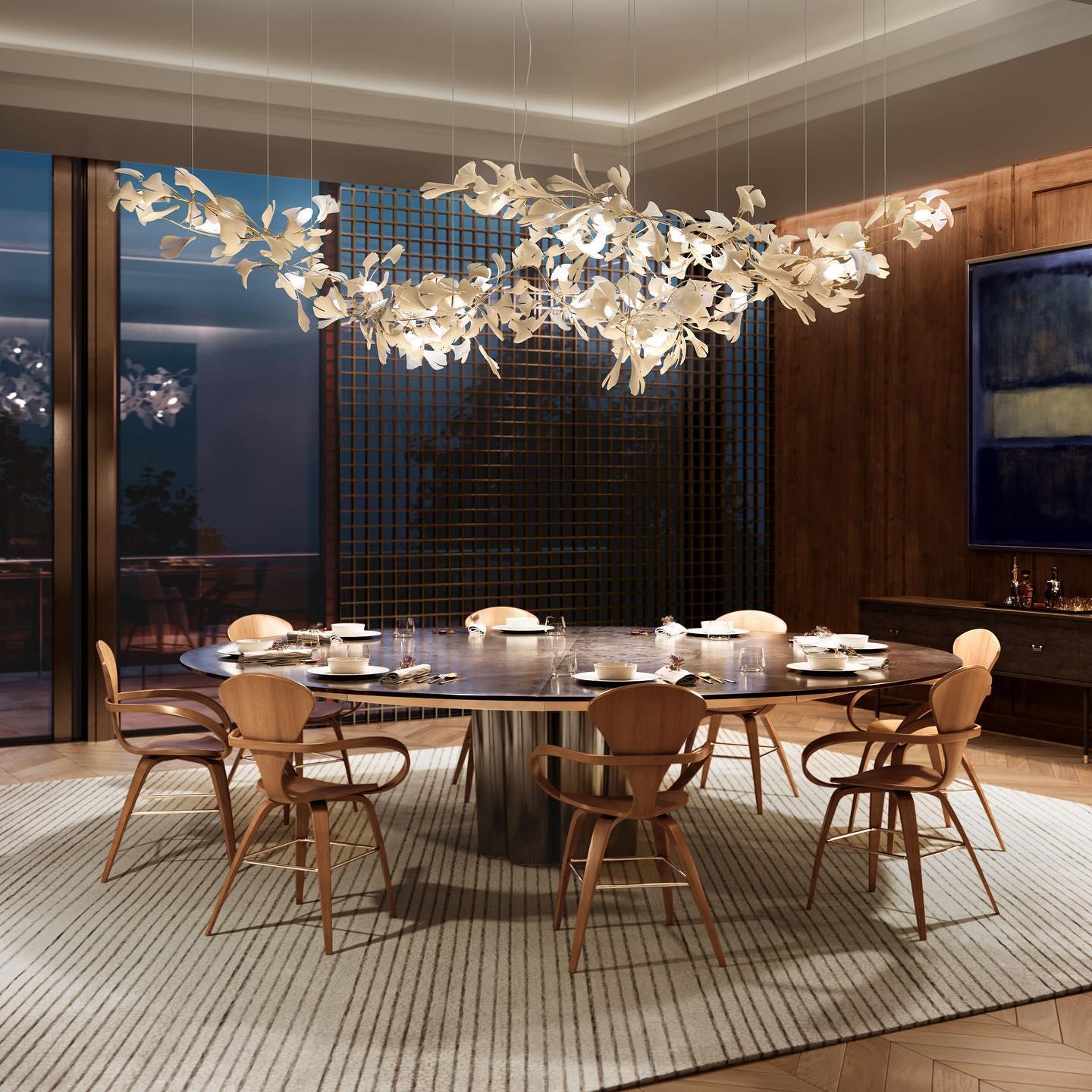Vital Bloom Ceramic Leaf Modern Chandelier