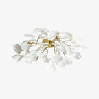 The Whispering Gingko Japandi Iron Ceramic Ceiling Light