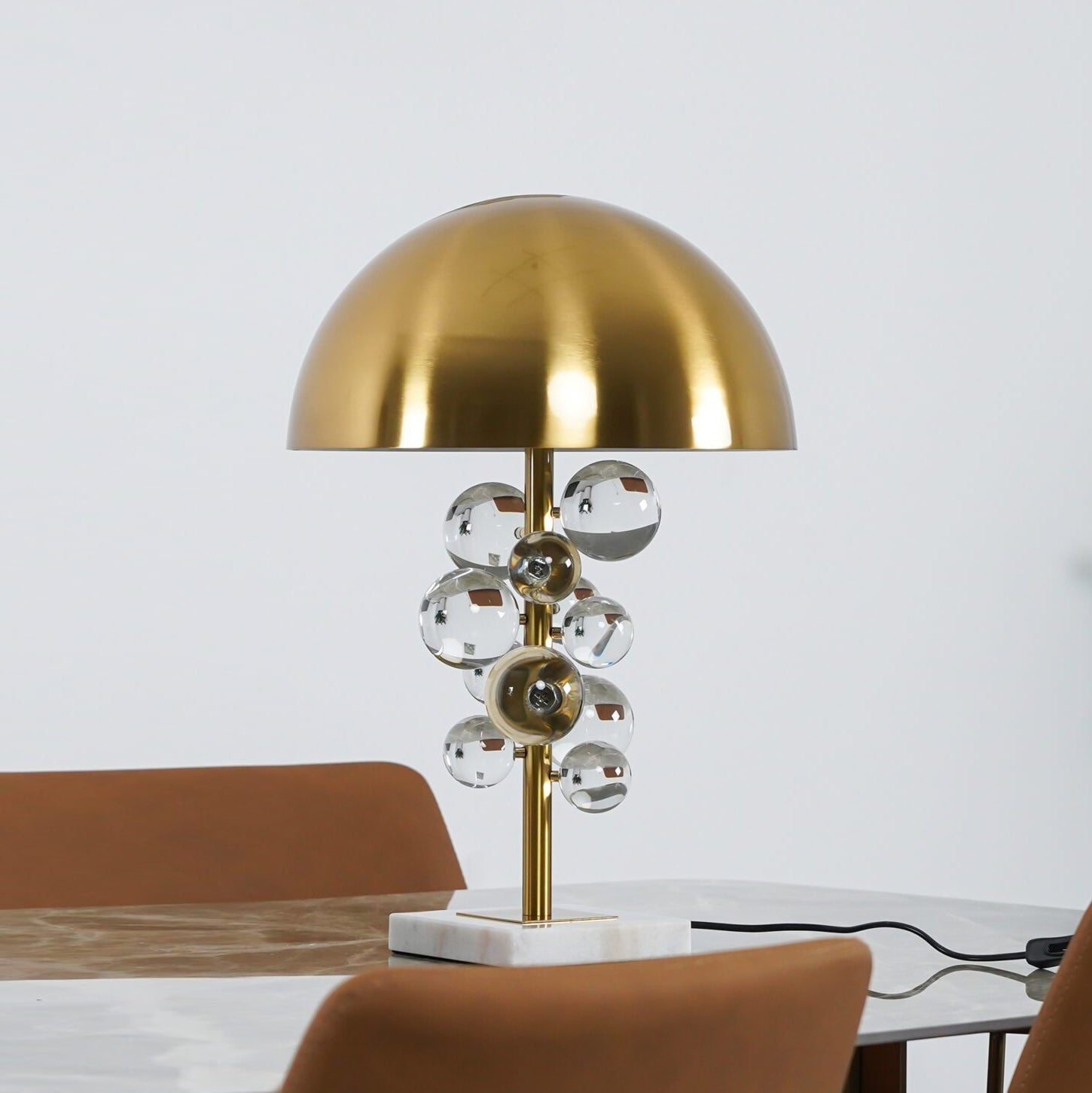 The Globe Radiance Retro Marble Glass Table Lamp