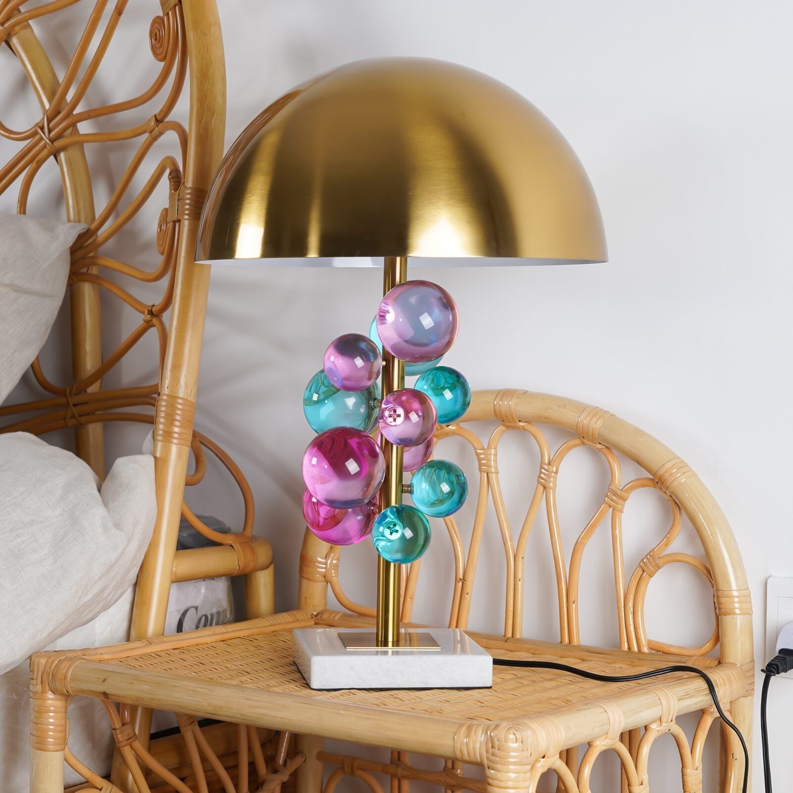The Globe Radiance Retro Marble Glass Table Lamp
