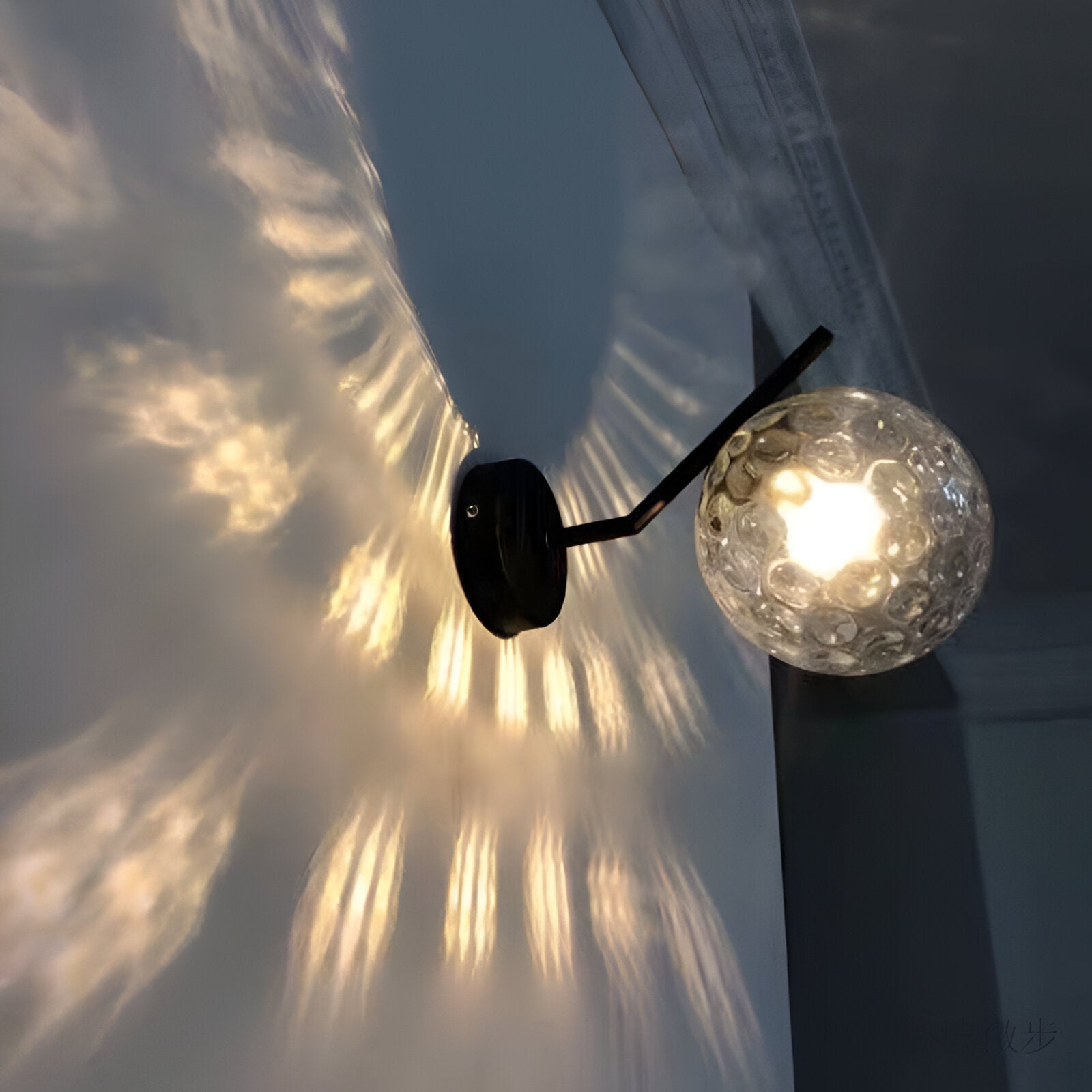 Gold Brass Finished White Glass Ball Shade Wall Light