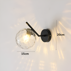 Gold Brass Finished White Glass Ball Shade Wall Light