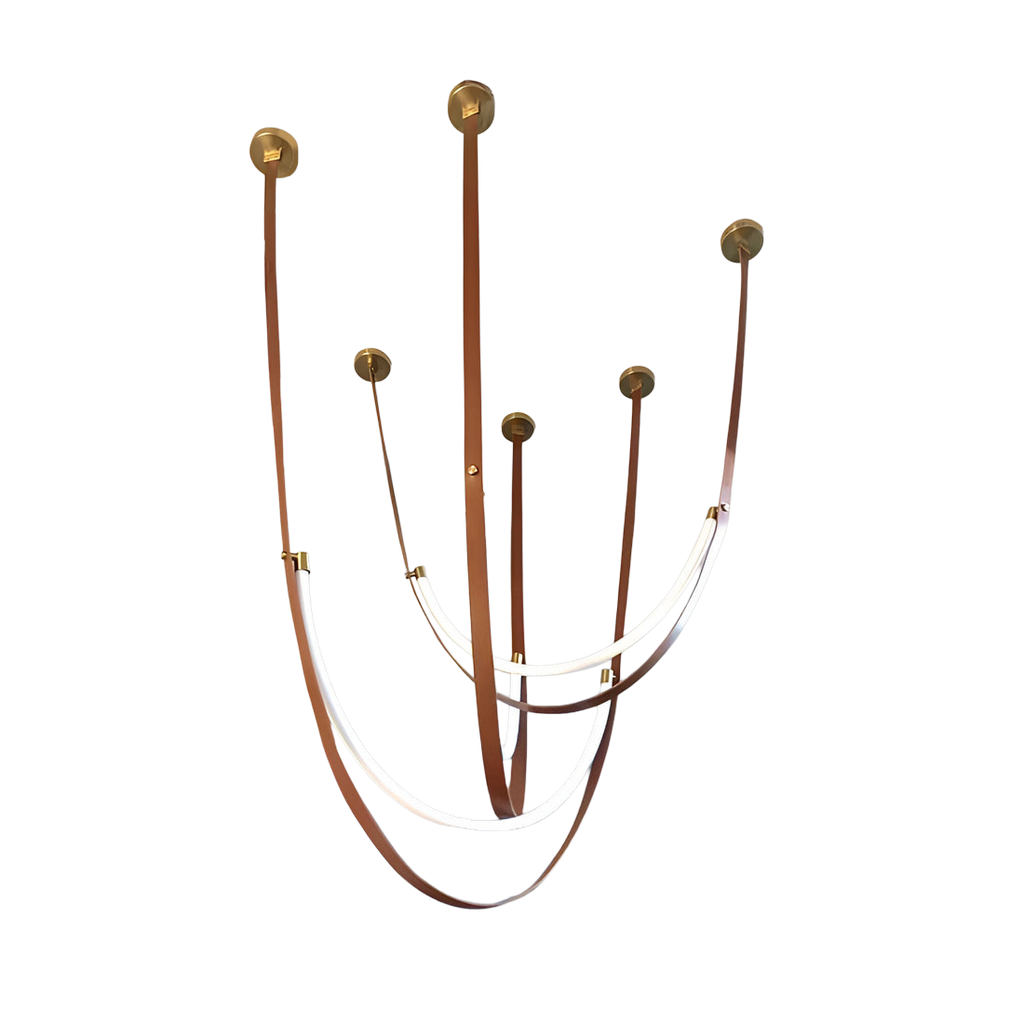 Nordic PU Leather LED Belt Ceiling Light