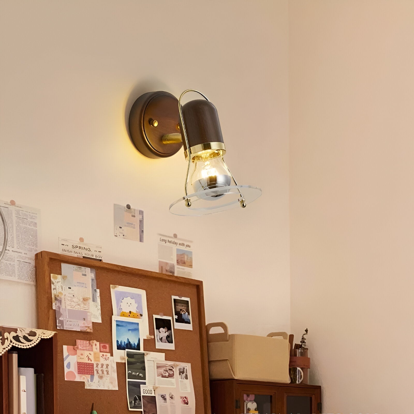 Japanese Retro Style Walnut Haughanv Wall Light
