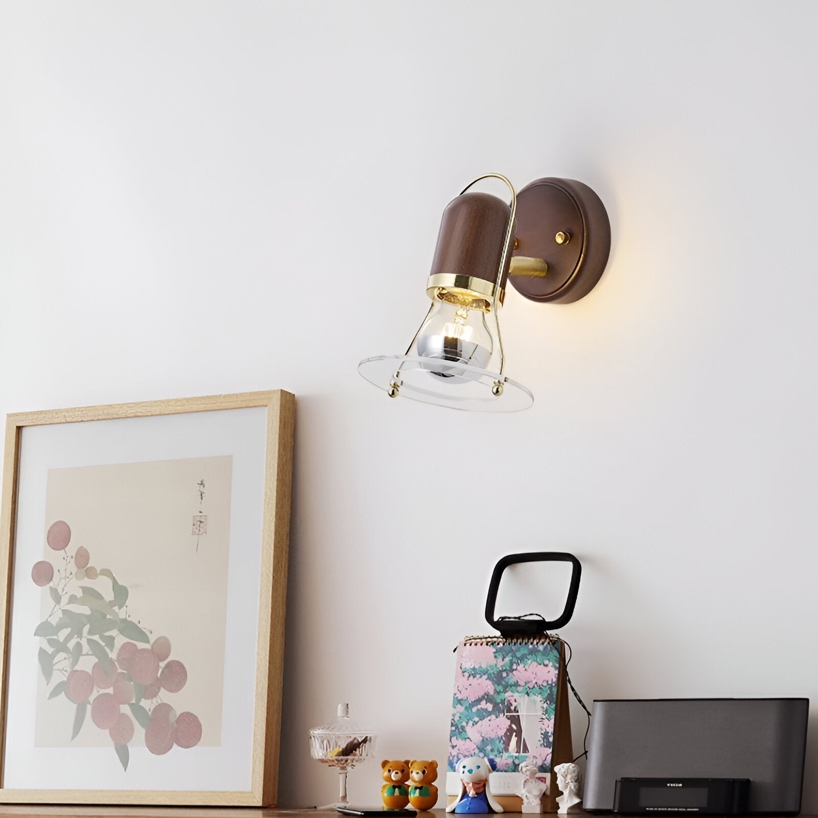 Japanese Retro Style Walnut Haughanv Wall Light